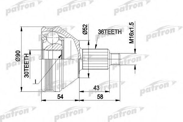 PCV1414 PATRON Gelenksatz, Antriebswelle