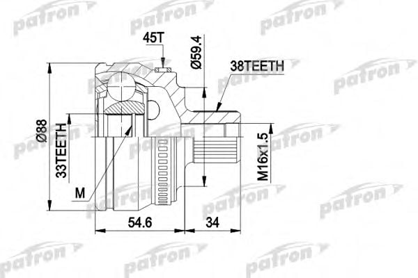PCV1435 PATRON Gelenksatz, Antriebswelle