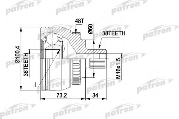 PCV1444 PATRON Final Drive Joint Kit, drive shaft