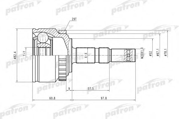 PCV1451 PATRON Gelenksatz, Antriebswelle