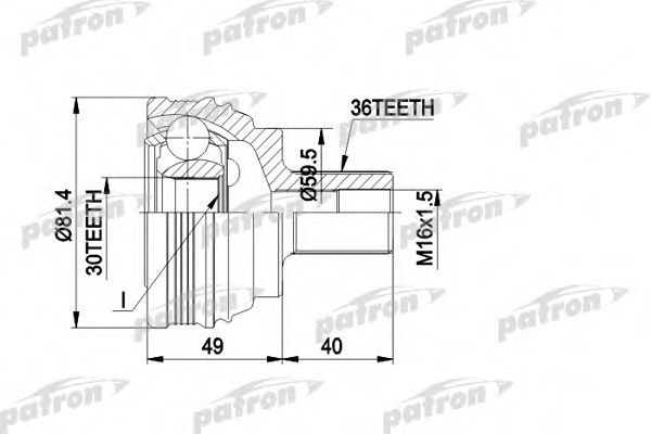 PCV1465 PATRON Final Drive Joint, drive shaft