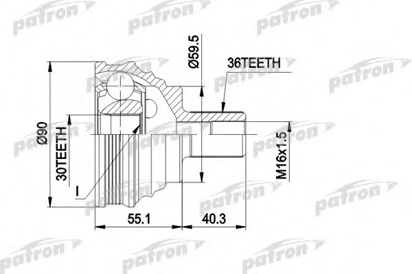 PCV1467 PATRON Joint Kit, drive shaft