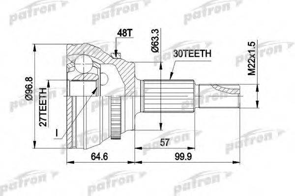 PCV1485 PATRON Joint Kit, drive shaft