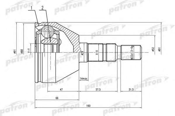 PCV1505 PATRON Joint Kit, drive shaft