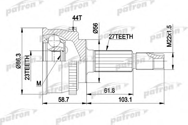 PCV1508 PATRON Gelenksatz, Antriebswelle