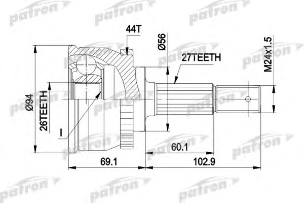 PCV1509 PATRON Gelenksatz, Antriebswelle
