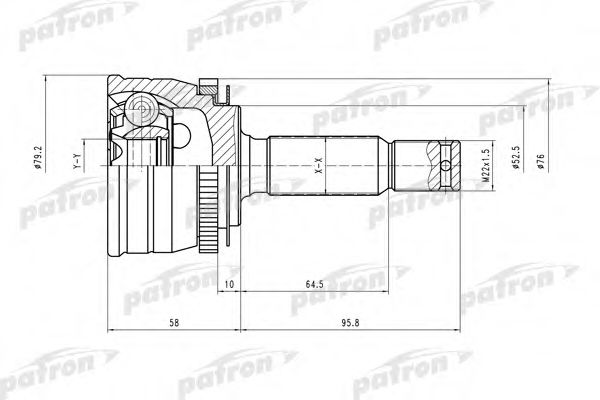 PCV1545 PATRON Radantrieb Gelenksatz, Antriebswelle