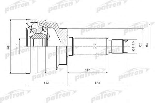 PCV1548 PATRON Final Drive Joint Kit, drive shaft