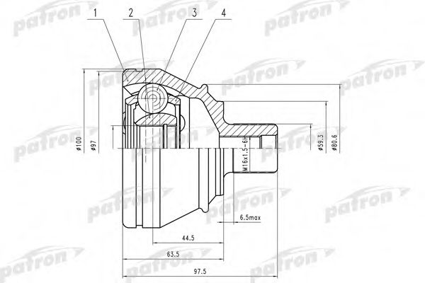PCV1552 PATRON Joint Kit, drive shaft