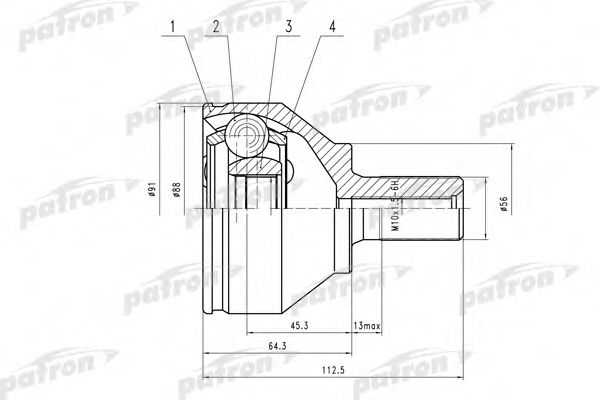 PCV1562 PATRON Joint Kit, drive shaft