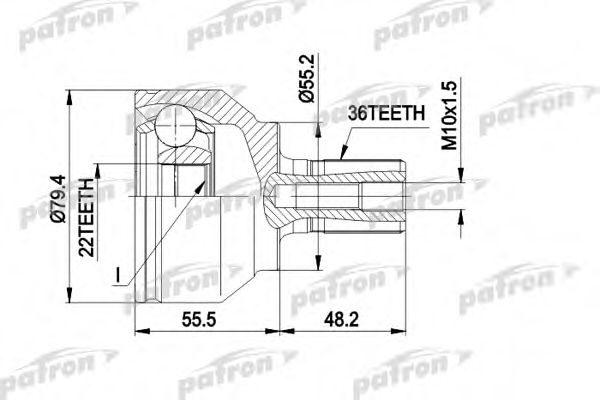 PCV1603 PATRON Gelenksatz, Antriebswelle
