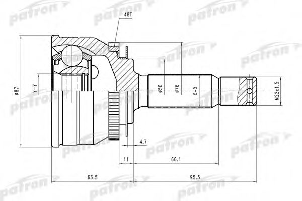 PCV1607 PATRON Gelenksatz, Antriebswelle