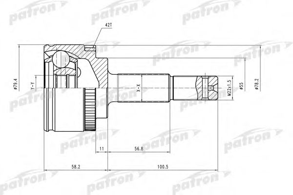 PCV1647 PATRON Joint Kit, drive shaft