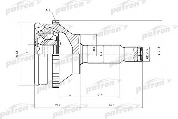 PCV2066 PATRON Joint Kit, drive shaft