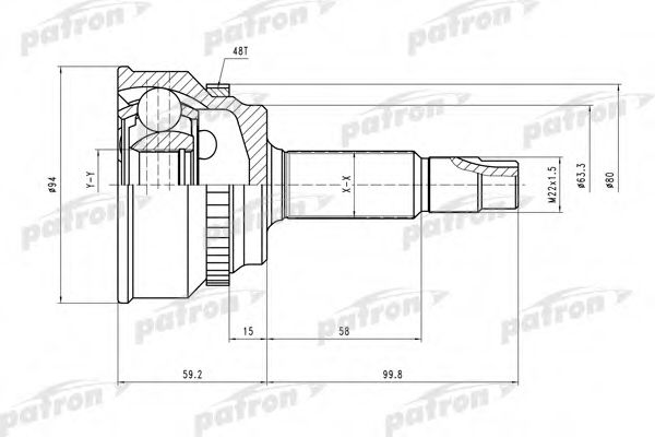 PCV2175 PATRON Final Drive Joint Kit, drive shaft