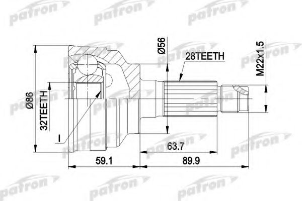 PCV3021 PATRON Radantrieb Gelenksatz, Antriebswelle