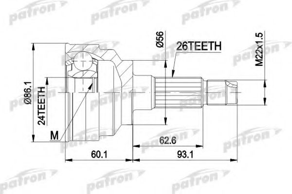 PCV3025 PATRON Gelenksatz, Antriebswelle