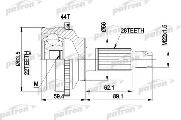 PCV3850 PATRON Gelenksatz, Antriebswelle