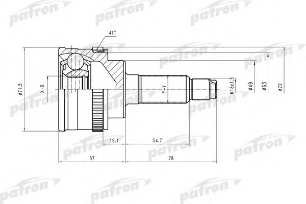 PCV3987 PATRON Joint Kit, drive shaft