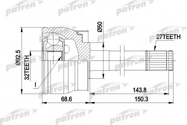 PCV5032 PATRON Gelenksatz, Antriebswelle