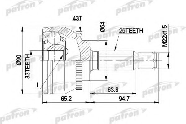 PCV5052 PATRON Gelenksatz, Antriebswelle