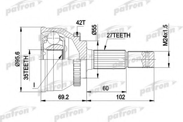 PCV9094 PATRON Final Drive Joint Kit, drive shaft