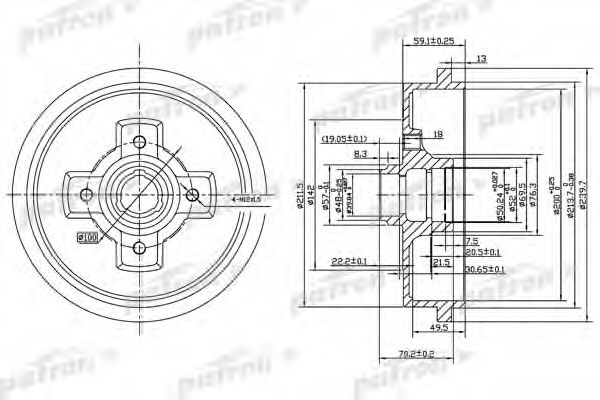 PDR1208 PATRON Bremstrommel