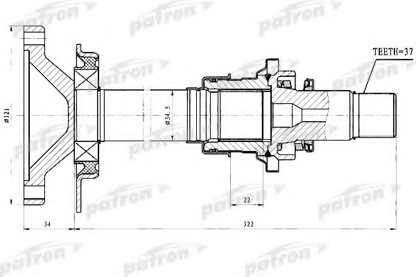 PDSV028 PATRON Stub Axle, differential