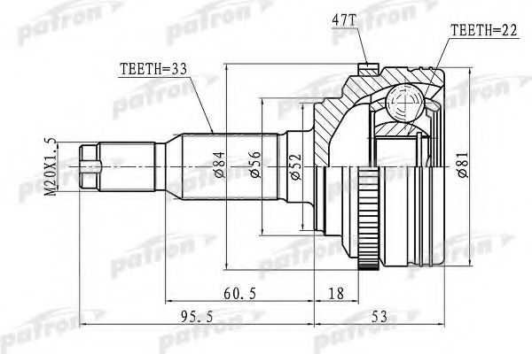 PCV1656 PATRON Joint Kit, drive shaft