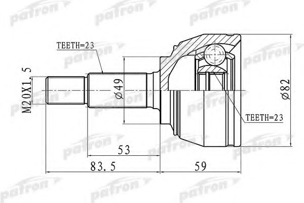 PCV1667 PATRON Final Drive Joint Kit, drive shaft