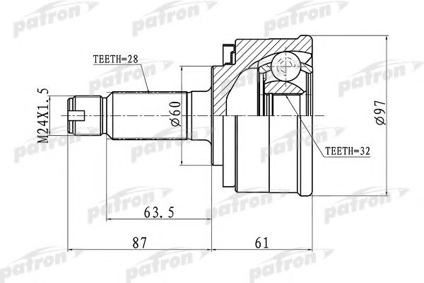 PCV1076 PATRON Joint Kit, drive shaft