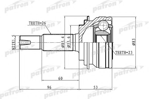 PCV1219 PATRON Joint Kit, drive shaft