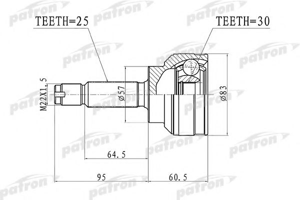 PCV3148 PATRON Joint Kit, drive shaft