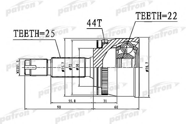 PCV1111 PATRON Joint Kit, drive shaft