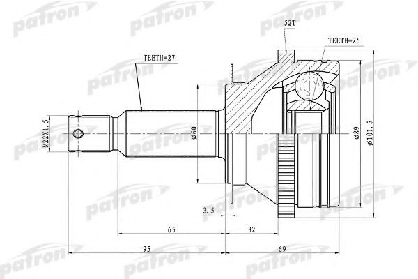 PCV1350 PATRON Joint Kit, drive shaft