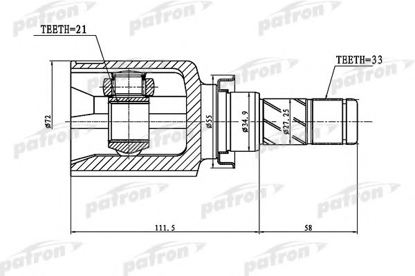 PCV1388 PATRON Joint Kit, drive shaft