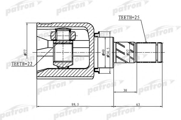 PCV1405 PATRON Final Drive Joint Kit, drive shaft