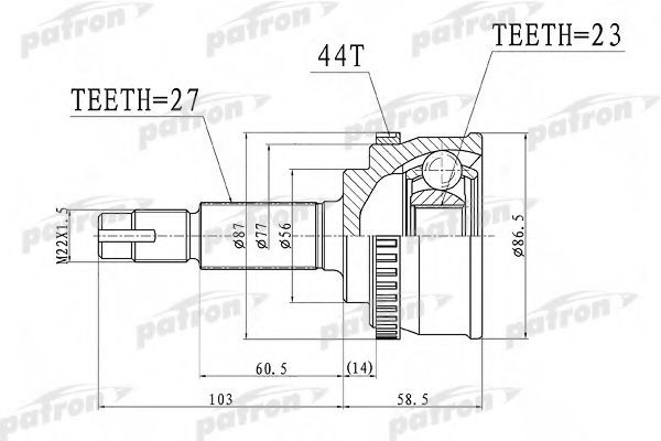 PCV1415 PATRON Final Drive Joint Kit, drive shaft