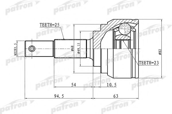 PCV1418 PATRON Joint Kit, drive shaft