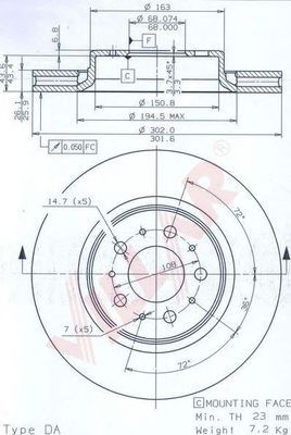 628.1770 VILLAR Тормозная система Тормозной диск