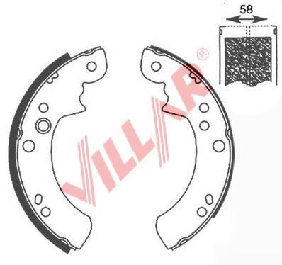 629.0652 VILLAR Brake System Brake Shoe Set