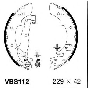 VBS112 MOTAQUIP Brake System Brake Shoe Set