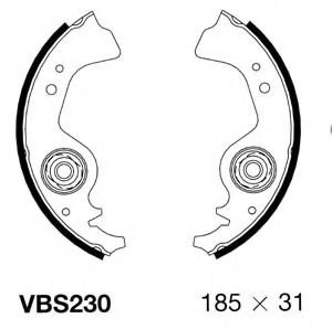 VBS230 MOTAQUIP Brake System Brake Shoe Set