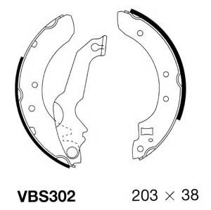VBS302 MOTAQUIP Brake System Brake Shoe Set