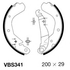 VBS341 MOTAQUIP Brake System Brake Shoe Set