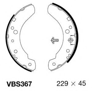 VBS367 MOTAQUIP Brake Shoe Set
