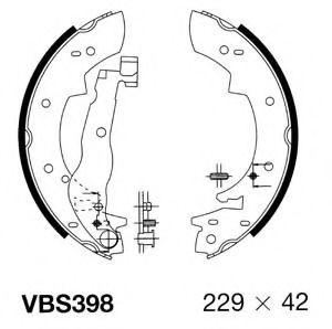 VBS398 MOTAQUIP Brake System Brake Shoe Set
