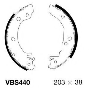 VBS440 MOTAQUIP Brake Shoe Set