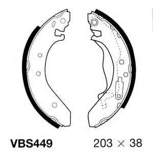VBS449 MOTAQUIP Brake Shoe Set