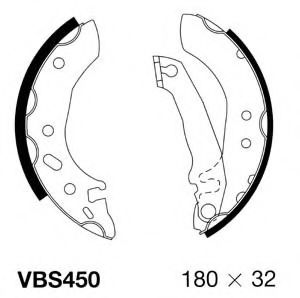 VBS450 MOTAQUIP Brake System Brake Shoe Set